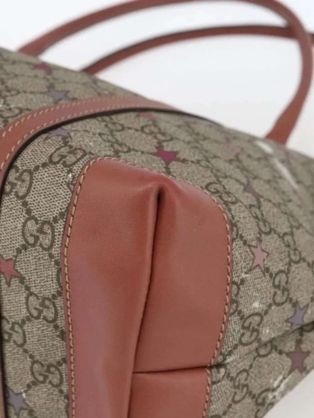 GUCCI GG Supreme Tote Bag PVC Beige Gold - Picture 5 of 16